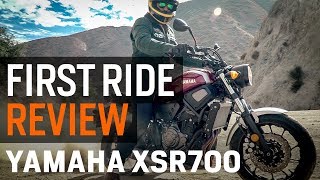 Yamaha XSR700 First Ride Review at RevZillacom [upl. by Suckram]