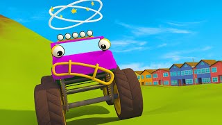 Five Little Monster Trucks amp Five Little Buses Song  Nursery Rhymes amp Kids Songs  Geckos Garage [upl. by Hulburt]