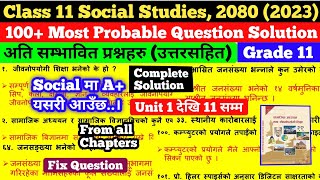 Class 11 Social Studies 2080 2023 Board Exam Model Question Solution  Fix Question Grade 11 [upl. by Channing605]