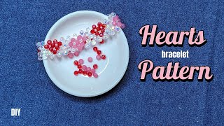 Stretchy bracelet with pattern DIY Bead Bracelet Making How To Heart bracelet [upl. by Yniatirb76]