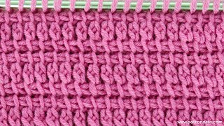 Sorprendete con este Punto de Crochet Tunecino Paso a Paso para Crear 2 Prendas en 1 y No se Enrolla [upl. by Micaela252]