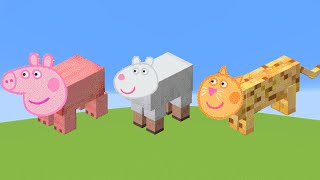 Minecraft animals and sounds with Peppa Pig heads [upl. by Antone]