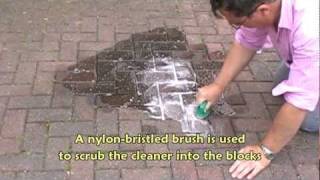 Cleaning oil stains from block paving [upl. by Qulllon]