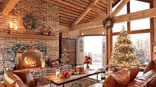 Peaceful and Relaxing Christmas Space Warmed by Christmas Jazz Music and Warm Fireplace [upl. by Iras]