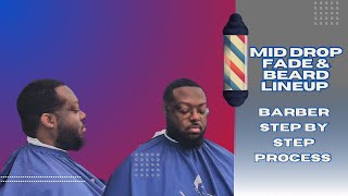 Mid Drop Fade w Beard Transformation 💈✅ [upl. by Etnom]