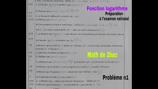 fonction logarithme math de 2bac preparation au devoirs et a lexamen national [upl. by Liemaj613]