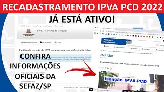 RECADASTRAMENTO IPVA 2022 ATIVO  RESPOSTA OFICIAL DA SEFAZ [upl. by Isia]