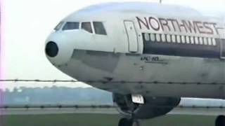 Northwest Orient DC10 Takeoff DTW  Live ATC [upl. by Linzer150]