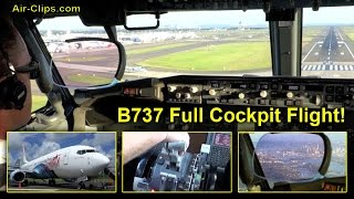 Air Vanuatu Boeing 737800 STUNNING Sydney Cockpit Landing with ATC and FULL FLIGHT AirClips [upl. by Elnukeda]