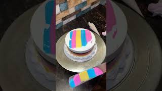 Rainbow 🌈 Vanilla Cake World Beautiful Design cakedesign cakedecoration shortfeed ytshorts [upl. by Mueller]