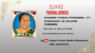 SOSAMMA THOMAS PONNAMMA 77 FUNERAL SERVICE [upl. by Leslie285]