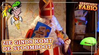 Zie ginds komt de stoomboot  Sinterklaasliedje Feestpiet Fabio [upl. by Ilujna375]