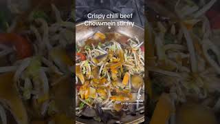 Crispy chilli beef chow mein healthyfood food motivation cooking highprotein eatclean [upl. by Lally]