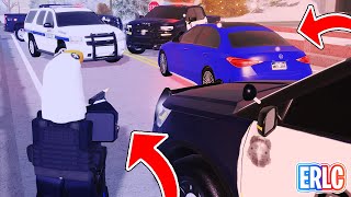 STING OPERATION CATCHES WANTED CRIMINAL STEALING CAR  ERLC Roblox Liberty County [upl. by Inirt]