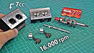 Assembling amp Running The CHEAPEST Twin Cylinder FOUR Stroke RC Engine [upl. by Nylazor]