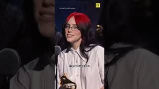 Billie Eilish Accepts Best Song for Visual Media at the GRAMMYs Shorts [upl. by Refeinnej769]