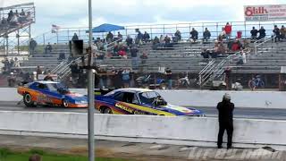 Cory Lee Matt Melendez Funny Car Rnd 1 Eliminations Hot Rod Heritage Racing Series 63rd annual [upl. by Dnamron]