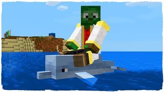 🐬 COMO MONTAR EN DELFINES EN MINECRAFT 113  ACTUALIZACIÓN ACUÁTICA [upl. by Jonny132]