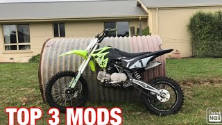 TOP 3 FIRST MODS FOR YOUR PIT BIKE FOR LESS THAN 50 thumpstar 140 [upl. by Zetrac]