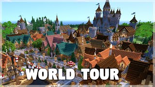 Minecraft Medieval Castle and Docks World Tour amp Download [upl. by Leis]