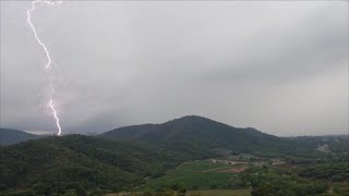 Orage Violent Grèle Time Lapse 24 aout 2015 Var 83 Météo Lightning [upl. by Edrea]