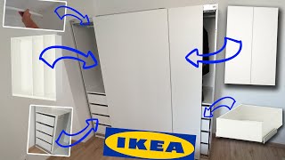 IKEA PAX Komplement Wardrobe Assembly drawer sliding doors soft close  montage meuble [upl. by Soma769]