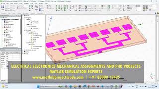 Microstrip patch antenna array 1X8 HFSS Ansys project Antenna [upl. by Nesline]