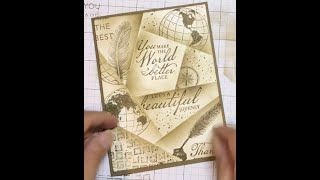 Retiform Stamping Technique with Stampin Up ® Beautiful World Stamp Set [upl. by Llemaj]