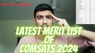 Latest Merit List Of Comsats Univeristy 2024  Life At Comsats University Islamabad [upl. by Tod653]