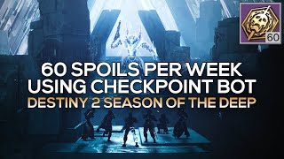 This Checkpoint Bot is OP  Solo 60 Spoils of Conquest Per Week Destiny 2 [upl. by Gamin815]