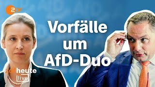 Chrupalla amp Weidel Was zu den Fällen bislang bekannt ist  ZDFheute live [upl. by Agnot908]