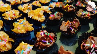 Easy Fast Honey and Chocolate Cornflakes Cookies Recipes  Biskut Cornflakes Madu dan Coklat  35 [upl. by Cole]