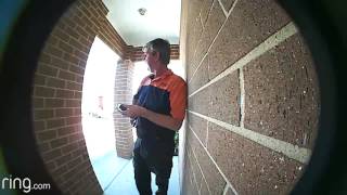 Ring video doorbell  talking remotely with the TNT delivery man [upl. by Ankney700]