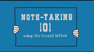 NoteTaking 101using the Cornell Method [upl. by Soinski]