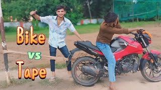 Bike vs Tape  Bike को tape से बांध कर खिचा [upl. by Notak]