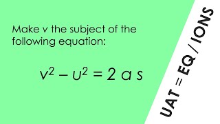 Rearranging Equations SUVAT  WORKED EXAMPLE  GCSE Physics [upl. by Eglantine]