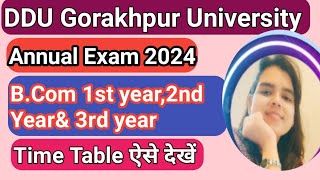 DDUAnnual Exam 2024Revised Time tableBcom 1st  2nd amp 3rd YearTime table 2024 [upl. by Jehiel]