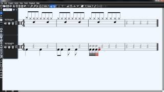 Writing drum music with Musink music composition notation software [upl. by Eidac331]