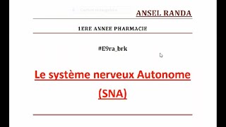 📍 SYSTÈME NERVEUX AUTONOME  PHYSIOLOGIE E9raberk Physiologie [upl. by Nowaj]