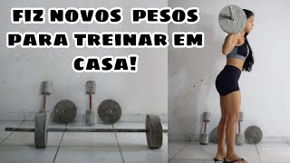 Como fazer peso caseiro anilhas e halteres para treinar e casa [upl. by Ilowell]