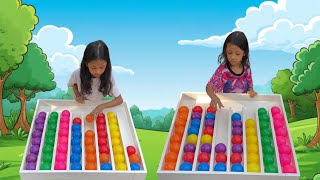 Solving Puzzle Sort Ball Game To See Whos The Fastest Younger Sister VS Older Sister [upl. by Googins]