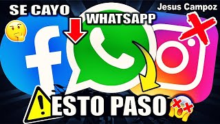 Se cae WhatsApp Facebook e Instagram ESTO PASO  LA VERDAD 4 Octubre 2021 caida mundial no funciona [upl. by Schaaff]