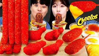 ASMR MUKBANG 직접 만든 치토스 양념치킨 치즈스틱 핫도그 짜파게티 먹방 amp 레시피 CHEETOS CHICKEN AND BLACK BEAN NOODLES EATING [upl. by Yuhas]