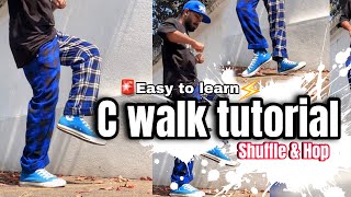 How to crip walk Tutorial  C walk Tutorial  SHUFFLE lesson 6 [upl. by Koval26]