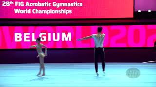 Belgium BEL  2022 Acrobatic Worlds Baku AZE  Balance Qualification Mixed Pair [upl. by Soinotna]