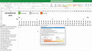 Excel Urlaubsplaner 2024 für Mitarbeiter erstellen  mit Feiertagen Urlaubskalender [upl. by Arza]