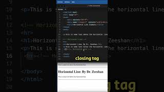 HTML Coding QampA 32 create a horizontal line in HTML html coding css htmlcss shorts [upl. by Lallage951]