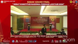 Grand Final Kompetisi Debat FORMASI Law Fair 2022 [upl. by Rosalee815]