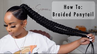 How To Sleek Ponytail With 3 Braids  Beginner Friendly [upl. by Birdie]