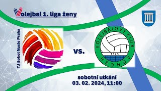 TJ Sokol Nusle Praha vs VK Hronov  volejbal 1 liga ženy [upl. by Adleme]